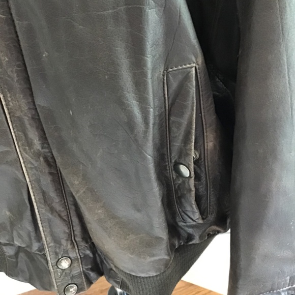 U2 Wear Me Out Mens Size 42 Vintage Brown Bomber Jacket 100% Genuine Leather 90s - Picture 4 of 16